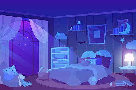 Kids bedroom night time view | Pre-Designed Photoshop Graphics ...