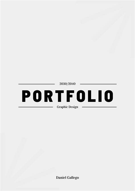 Professional Portfolio Cover Page Design