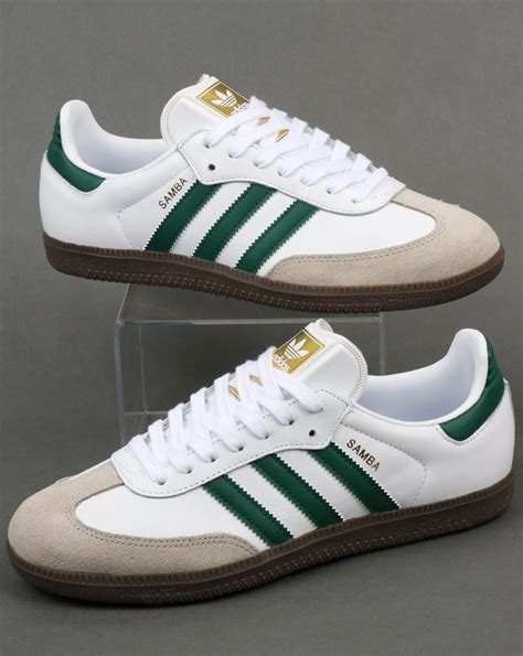 Adidas Samba OG Trainers White/Green,leather,shoes,super