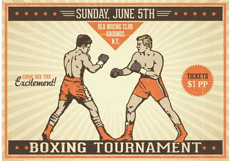 Boxing Vintage Vector Poster 87270 Vector Art at Vecteezy