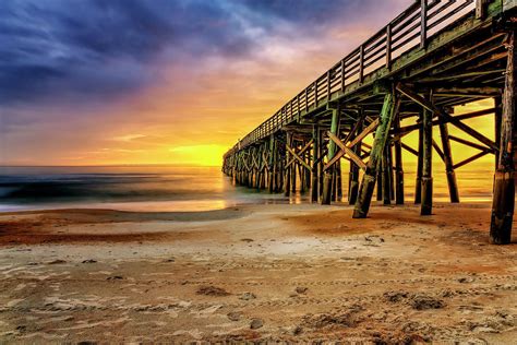 Flagler Beach Pier at Sunrise in HDR Photograph by Michael White - Pixels