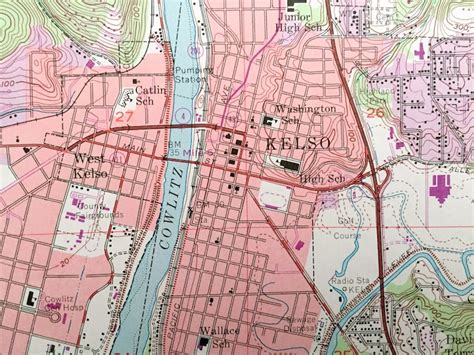 Antique Kelso Washington 1953 US Geological Survey | Etsy