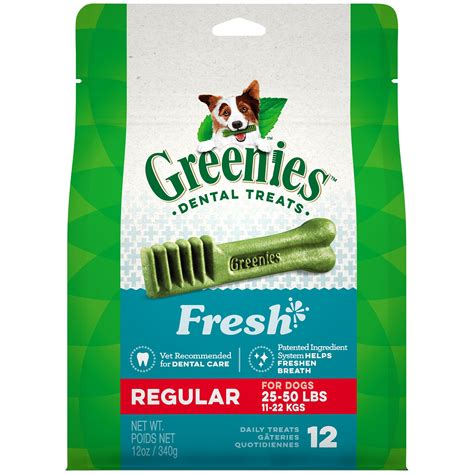 GREENIES Regular Natural Dog Dental Care Chews Oral Health Dog Treats ...