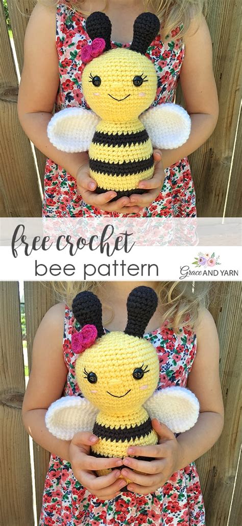 Free Crochet Bee Pattern - Grace and Yarn