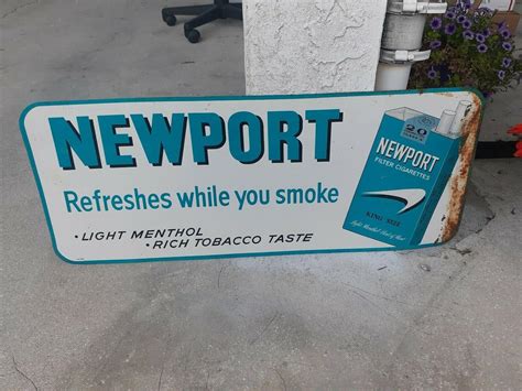 Vintage Newport Cigarettes Sign 1962 Antique Cigar Gas Station Sign ...