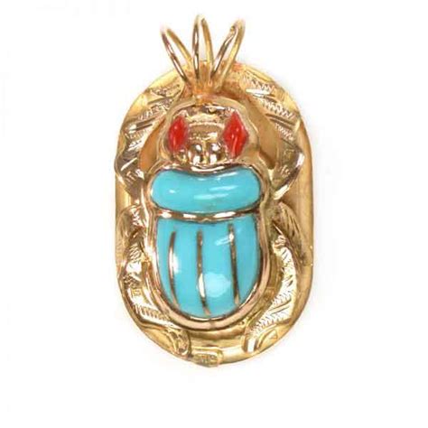 18K Gold royal scarab Jewelry pendant - Egypt7000