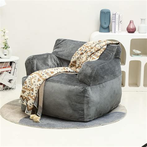 Amazon.com: WELL-STRONG Bean Bag Chair, Comfy Lounge Chair with Armrest ...