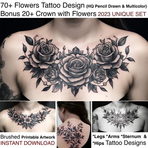 Share 75+ flower tattoos on chest - in.cdgdbentre