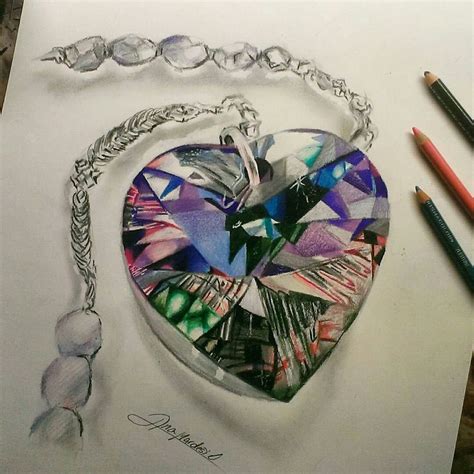 Diamond Necklace Drawing by Ana | Creative drawing, Necklace drawing ...