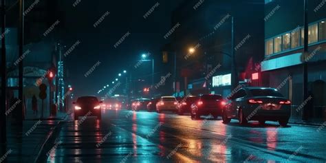 Premium Photo | Highway in the city at night with cars and lights ...