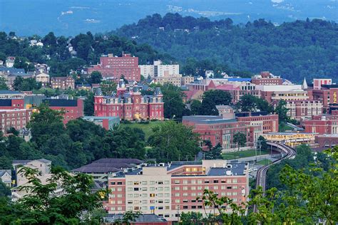 Downtown Morgantown and West Virginia University Photograph by ...