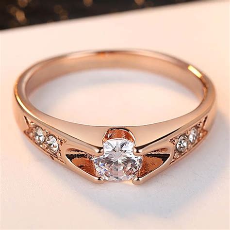 Hot Selling Rose Gold Zirconia Ring – GaGodeal | Colored engagement ...