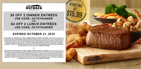 Outback Steakhouse August 2021 Coupons and Promo Codes 🛒