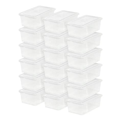 IRIS Plastic Storage Containers, 6 Quarts, 4 7/8" x 8 1/4" x 14 1/4 ...