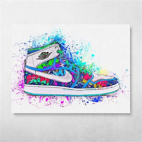 Graffiti Air Hi Tops Sneaker Shoes Nike Jordan Graffiti Pop Art Modern ...