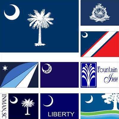 South Carolina City Flag Charleston Clinton Columbia Fort Moultrie ...