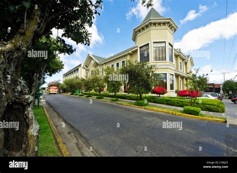 Hotel, colonial architecture in San José, the capital of Costa Rica ...