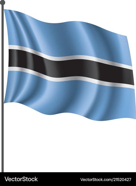 Botswana flag on a white Royalty Free Vector Image