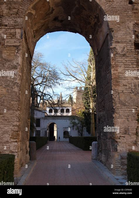 Archway in Reales Alcazares palace, Seville Stock Photo - Alamy