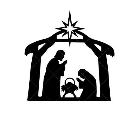 Nativity Scene Silhouette Clip Art