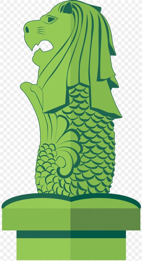 Merlion Vector Graphics Landmark, PNG, 911x1677px, Merlion, Green ...