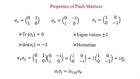 QM 4.11 Pauli spin matrices and their properties - YouTube