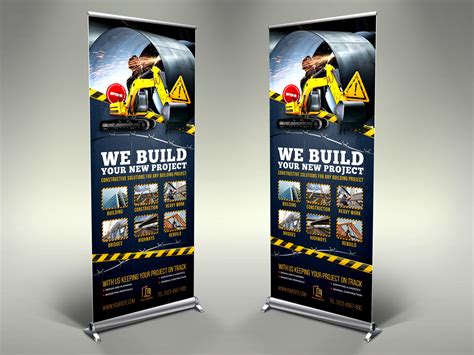 Construction Business Signage Rollup Banner Template by OWPictures on ...