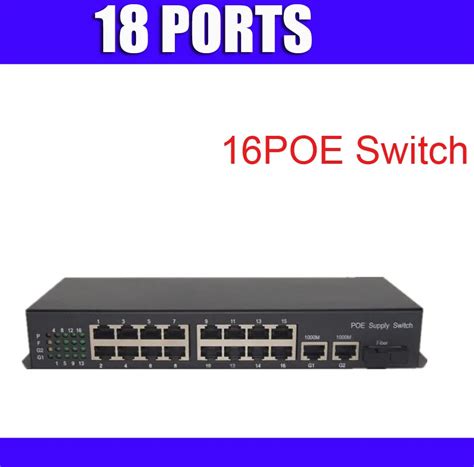 16 Port POE Switch 10/100M 16 + 2 Ports for 16pcs POE IP Cameras 16ch ...