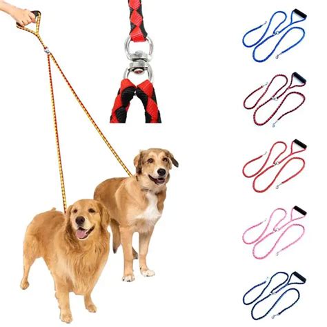 Double Dog Leash for Two Dogs 140cm Braided Tangle Free Dual Leash ...