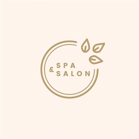 Spa and Salon Logo Vector in Gold with Leaves