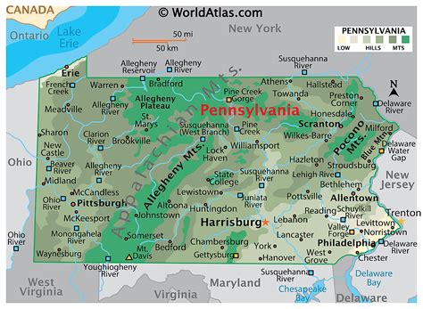 Pennsylvania Maps & Facts - World Atlas