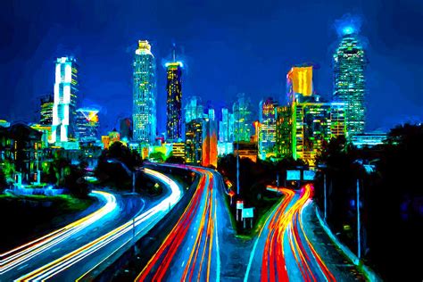 Atlanta Skyline Painting at PaintingValley.com | Explore collection of ...