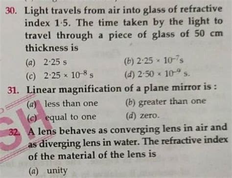 Linear magnification of a plane mirror is : | Filo