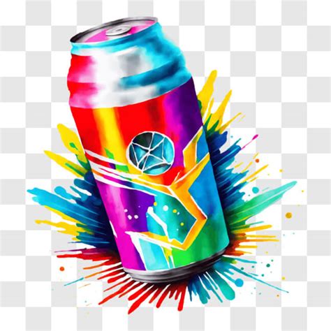 Download Vibrant Energy Drink Can Art Installation PNG Online ...