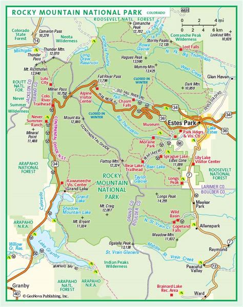 Printable Map Of Rocky Mountain National Park