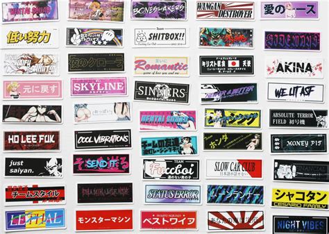 Buy 50Pcs JDM Decals Japanese Car Stickers Racing Stripes Car Window ...