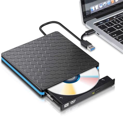 External Dvd Drive, Usb 3.0 Type C Cd Drive, Dual Port Dvd Player ...