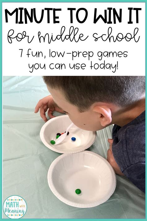 7 Low-Prep Minute to Win It games for the middle school classroom ...