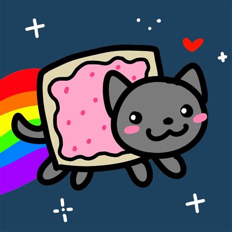 nyan cat =￣ω￣= | Nyan cat, Kitten drawing, Rainbow cat