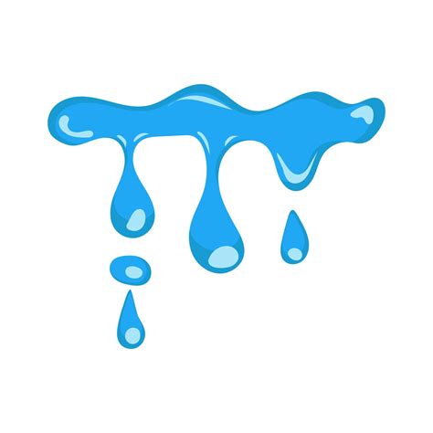 Cartoon blue dripping water drop and liquid icon. Shape water is ...