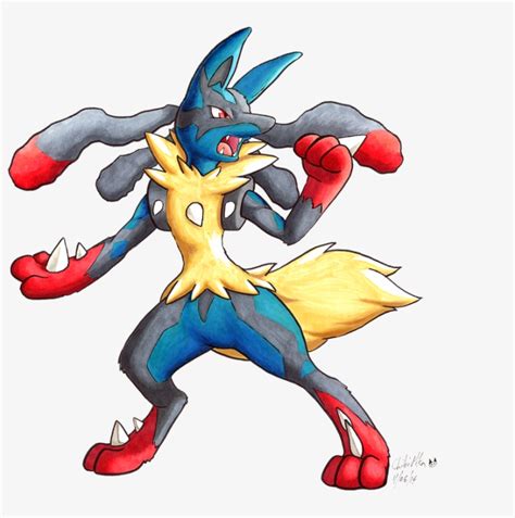 Mega Lucario In Copic - Imagenes De Mega Lucario De Pokemon Transparent ...