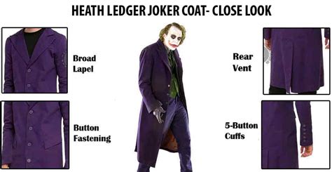 Heath Ledger Joker Costume | Purple Joker Trench Coat