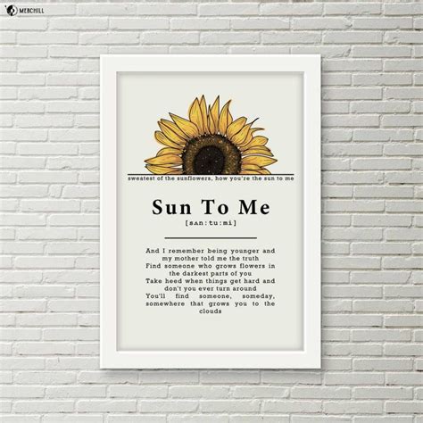 Zach Bryan Poster Sun to Me Lyrics - Happy Place for Music Lovers