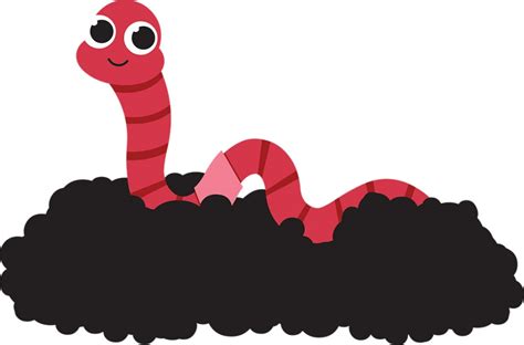 Large Animated Earthworm Clipart