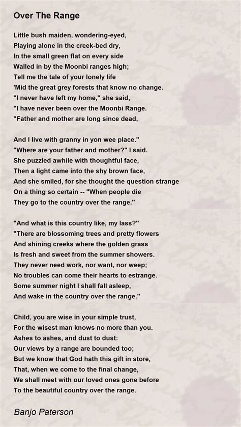 Over The Range - Over The Range Poem by Banjo Paterson