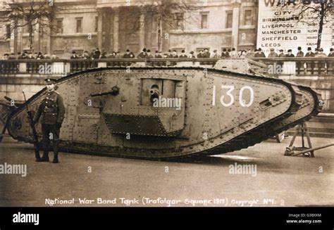 WW1 - Tank used in Trafagar Square to sell War Bonds Stock Photo - Alamy