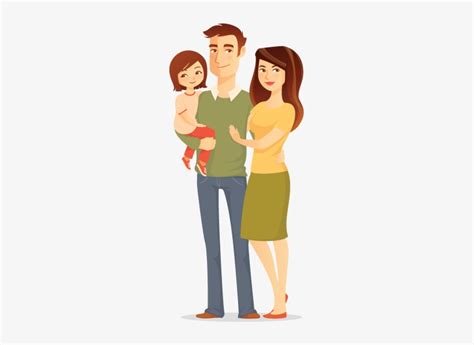 Parents Page Image - Cartoon Young Family - 233x517 PNG Download - PNGkit