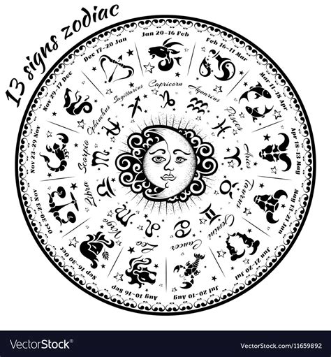 13 signs of the zodiac Royalty Free Vector Image