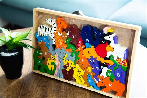 Alphabet Zoo Handcrafted Wooden Jigsaw Puzzle & Play Set Eco | Etsy