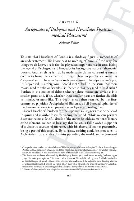 (PDF) - ‘Asclepiades of Bithynia and Heraclides Ponticus: medical ...